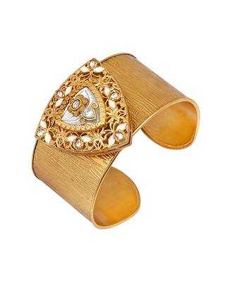 Gold plated meenakari cuff bracelet 3