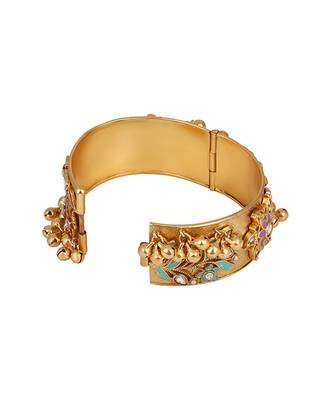 Gold plated multicolor kundan enamel kada 2