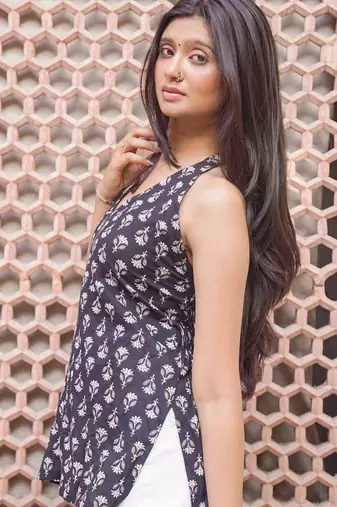 The Charcoal Boota Halter Kurti