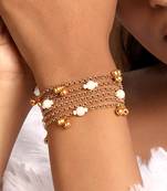 Gold plated multi layered beaded bacelet