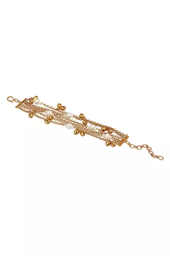 Gold plated multi layered beaded bacelet