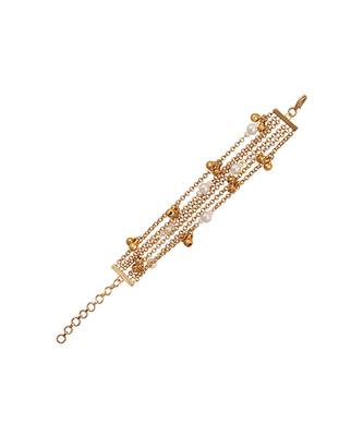 Gold plated multi layered beaded bacelet 3