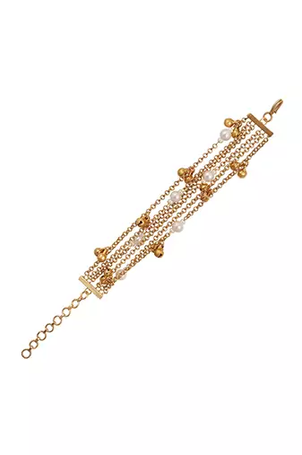 Gold plated multi layered beaded bacelet