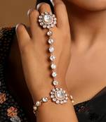 Gold plated kundan polki haathphool