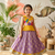 Festivewear lavender viscose tissue embroidered lace gown with maggam work koti