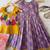 Festivewear lavender viscose tissue embroidered lace gown with maggam work koti