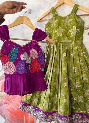 Festivewear perrot viscose tissue embroidered lace gown with maggam work koti 3