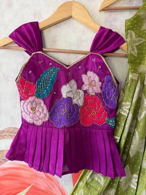 Festivewear perrot viscose tissue embroidered lace gown with maggam work koti 4