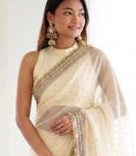 Jimichoo jacquard embellished sequinned wedding wear saree