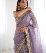 Jimichoo jacquard embellished sequinned wedding wear saree