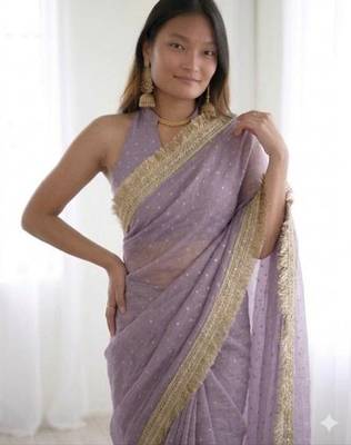 Jimichoo jacquard embellished sequinned wedding wear saree 3