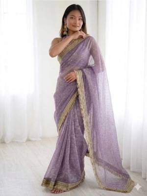 Jimichoo jacquard embellished sequinned wedding wear saree 4