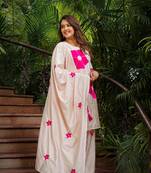 Silk-Blend Appliqué Palazzo Set