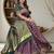 Purple Banarasi Cotton Silk Saree with Green Woven Pallu and Traditional Zari Design