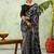 Black chiffon checked printed saree