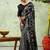 Black chiffon checked printed saree