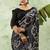 Black chiffon checked printed saree