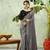 Black chiffon checked printed saree