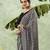 Black chiffon checked printed saree