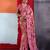 Pink cotton crepe geometrical printed saree