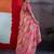 Pink cotton crepe geometrical printed saree
