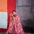 Pink cotton crepe geometrical printed saree