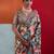 Green cotton crepe geometrical printed saree
