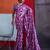 Purple cotton crepe geometrical printed saree