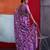 Purple cotton crepe geometrical printed saree