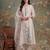 white cotton embroidered have a linin kurta pant dupatta set