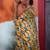 Mustard cotton crepe geometrical printed saree