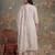 white cotton embroidered have a linin kurta pant dupatta set