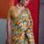 Mustard cotton crepe geometrical printed saree