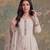 white cotton embroidered have a linin kurta pant dupatta set