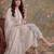 white cotton embroidered have a linin kurta pant dupatta set