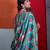 Multi-colour cotton crepe geometrical printed saree