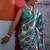 Multi-colour cotton crepe geometrical printed saree
