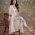 white cotton thared work sequins work have a linin kurta pant dupatta set