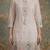 cream cotton thared work  kurta pant dupatta set