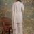 cream cotton thared work  kurta pant dupatta set