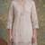 cream cotton thared work  kurta pant dupatta set