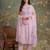 pink mull chanderi have a lining pleated kurta dupatta pant set