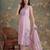 pink mull chanderi have a lining pleated kurta dupatta pant set