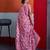 Pink cotton crepe geometrical printed saree