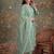 sea green cotton plus straight sequins work kurta pant dupatta set