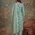sea green cotton plus straight sequins work kurta pant dupatta set