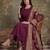 burgundy cotton a-line patch work pluse size kurta pant dupatta set