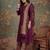 burgundy cotton a-line patch work pluse size kurta pant dupatta set