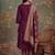 burgundy cotton a-line patch work pluse size kurta pant dupatta set