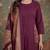 burgundy cotton a-line patch work pluse size kurta pant dupatta set